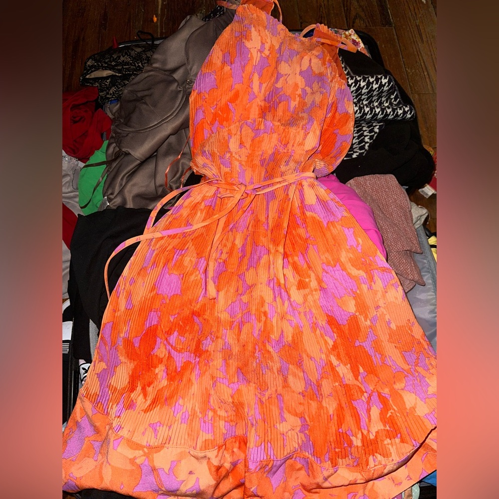 Vibrant Orange and Purple Dress